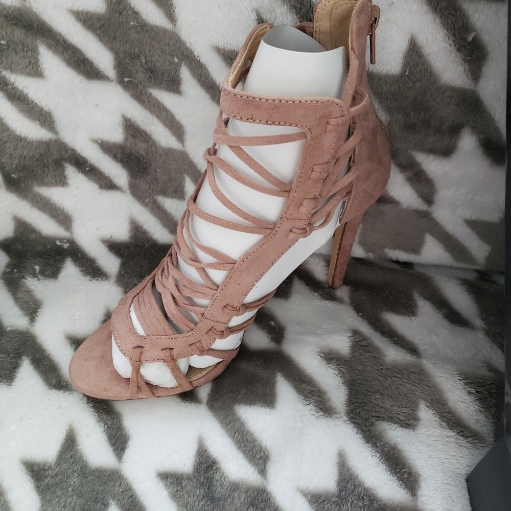 Olivia Carla Blush Suede High Heels Size 9 - Picture 3 of 7